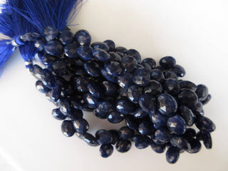 Natural AAA Sodalite Faceted Heart Shaped Briolette Beads, 8mm To 10mm And 10mm To 11mm Beads, Blue Sodalite Loose Jewelry, GDS922