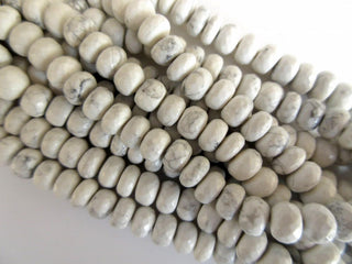 Natural White Howlite Faceted Rondelles Beads, 9mm Howlite Beads, Howlite Gemstone beads, Howlite Jewelry, GDS923