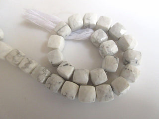 Natural White Howlite Faceted Box Beads, 7mm To 8mm Howlite Beads, Howlite Gemstone beads, Howlite Jewelry, GDS924