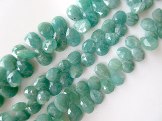 Natural Green Amazonite Pear Shaped Faceted Briolette Beads, 11mm To 13mm And 13mm To 17mm Beads, Green Amazonite Jewelry, GDS926