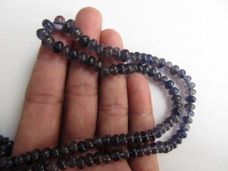Natural Blue Iolite Rondelle Beads, Iolite Smooth Rondelle Beads, 6mm To 8mm Beads, Iolite Jewelry, GDS934