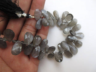 Natural AAA Grey Moonstone Pear Shaped Faceted Briolette Beads, 14mm To 17mm And 12mm To 16mm Beads, Grey Moonstone Jewelry, GDS946