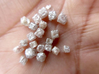 2 Pieces 3mm Very Light Pink Box Shaped Diamond Cubes, Natural Rare Raw Rough Pink Uncut Diamond Loose DDS497/7