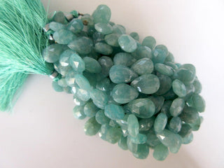 Natural Green Amazonite Pear Shaped Faceted Briolette Beads, 11mm To 13mm And 13mm To 17mm Beads, Green Amazonite Jewelry, GDS926