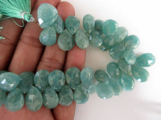 Natural Green Amazonite Pear Shaped Faceted Briolette Beads, 11mm To 13mm And 13mm To 17mm Beads, Green Amazonite Jewelry, GDS926