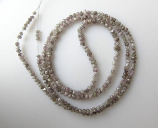 Pink Raw Rough Uncut Diamond Rondelle Beads, Natural Pink Rough diamond Round Beads, 2mm Each, GDS497/14