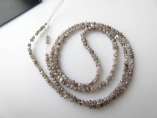 Pink Raw Rough Uncut Diamond Rondelle Beads, Natural Pink Rough diamond Round Beads, 2mm Each, GDS497/14