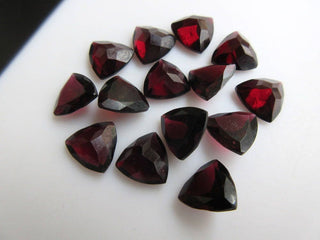 5 Pieces 10x10x4mm Each Garnet Trillion Shaped Wine Red Faceted Loose Gemstones GDS865