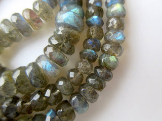 4mm To 9mm Faceted Labradorite Rondelle Beads, Blue Fire Gem Stone, Labradorite Gemstone Beads, 18 Inch Full Strand, GDS872