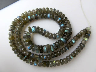 4mm To 9mm Faceted Labradorite Rondelle Beads, Blue Fire Gem Stone, Labradorite Gemstone Beads, 18 Inch Full Strand, GDS872