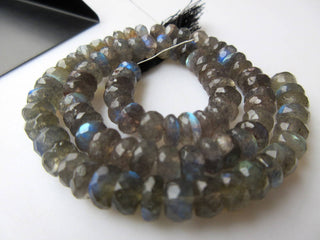 6mm To 5mm Labradorite Faceted Rondelle Beads, Blue Fire Gem Stone, Labradorite Gemstone Beads, 12 Inch Full strand, GDS873