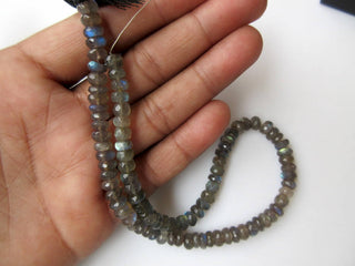 6mm To 5mm Labradorite Faceted Rondelle Beads, Blue Fire Gem Stone, Labradorite Gemstone Beads, 12 Inch Full strand, GDS873