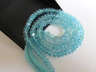 5mm To 6mm Faceted Apatite Rondelle Beads, Natural Blue Apatite Beads, Apetite Gemstone, Apatite Jewelry, 13 Inch Full Strand, GDS874