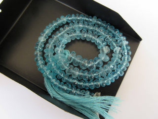 5mm To 6mm Faceted Apatite Rondelle Beads, Natural Blue Apatite Beads, Apetite Gemstone, Apatite Jewelry, 13 Inch Full Strand, GDS874