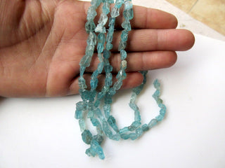 Raw Natural Blue Apatite Beads, Rough Apatite Gemstone Beads, Center Drilled Blue Apatite Raw Tumbles, GDS879