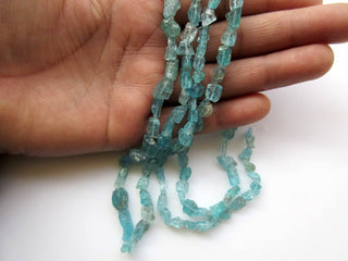 Raw Natural Blue Apatite Beads, Rough Apatite Gemstone Beads, Center Drilled Blue Apatite Raw Tumbles, GDS879