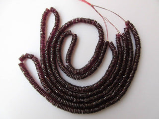 Garnet Faceted Round Heishi Beads, Faceted Tyre Beads, Natural Garnet Rondelle Beads, 16 Inch 5mm Beads, GDS880