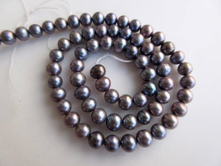 Grey Fresh Water Pearl Round Beads, Natural Cultured Pearls, High Lustre Loose Pearls, 1 Strand, 15 Inches, 5mm To 6mm Each, SKU-FP33