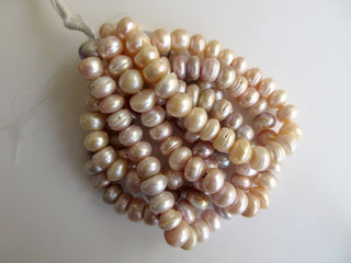 10mm 15 Inches White Grey Peach Fresh Water Pearl Rondelle Beads High Lustre Fancy Shaped Loose Pearls Each SKU-FP47