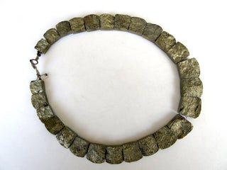 Natural Rare Rw Pyrite Gold Layout Necklace, Bib Necklace, Cleopatra Necklace, Graduated Collar Necklace, 11x10mm To 19x18mm,  GDS980