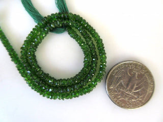 Natural Green Chrome Tourmaline Rondelle Faceted Beads 3mm To 3.5mm Approx. 13 inches Approx. Strand GDS995