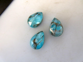 5 Pieces 11mm To 20mm Each Blue Copper Turquoise Doublet Pear Shaped Faceted Flat Back Loose Gemstones GDS1002