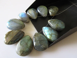 10 Pieces Labradorite Pear Shaped Briolette Beads, 15x20mm Beads, Labradorite Gemstone Beads, DDS886