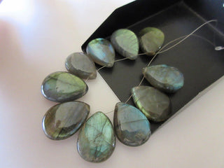 10 Pieces Labradorite Pear Shaped Briolette Beads, 15x20mm Beads, Labradorite Gemstone Beads, DDS886