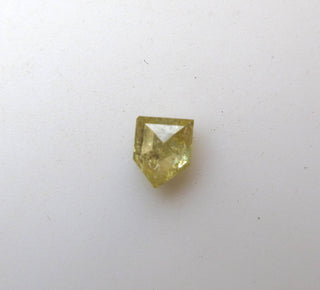 OOAK 0.70CTW/5.5mm Clear Yellow Shield Shaped Rose Cut Diamond Loose Cabochon, Faceted Diamond Rose Cut Cabochon For Ring, DDS515/10