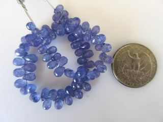 AA Natural Tanzanite Faceted Tear Drop Briolette Beads, Tanzanite Briolette Beads, Tanzanite Jewelry, Tanzanite Stone, GDS898