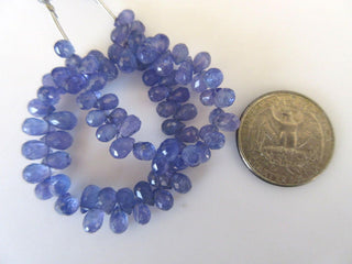 AA Natural Tanzanite Faceted Tear Drop Briolette Beads, Tanzanite Briolette Beads, Tanzanite Jewelry, Tanzanite Stone, GDS898