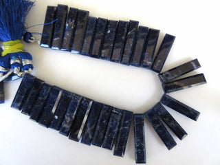 Natural Sodalite Long Baguette Shaped Step Cut Side Drilled Faceted Cabochon, Sodalite Briolette Beads, Sodalite Jewelry, GDS900