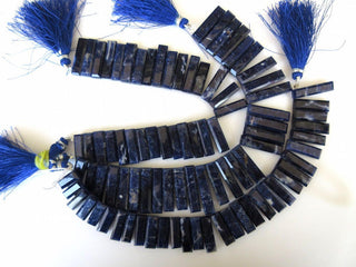 Natural Sodalite Long Baguette Shaped Step Cut Side Drilled Faceted Cabochon, Sodalite Briolette Beads, Sodalite Jewelry, GDS900