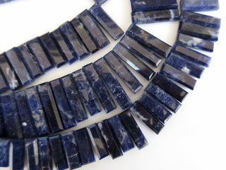 Natural Sodalite Long Baguette Shaped Step Cut Side Drilled Faceted Cabochon, Sodalite Briolette Beads, Sodalite Jewelry, GDS900