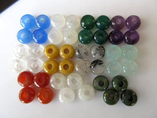 2 Pieces Natural Quartz Crystal Large Hole Gemstone beads Huge 14mm White Faceted Rondelle Beads With 5mm Hole/Drill