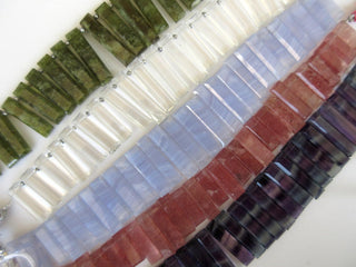 Natural Strawberry Quartz Long Baguette Shaped Step Cut Side Drilled Faceted Cabochon, Strawberry Quartz Briolette Beads, GDS907