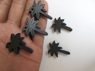 4 Pieces 30mm Ebony Wood Hand Carved Palm Tree Pendant Bead, Palm Tree Wood Bead Pendant Charms, Wooden Pendant And Necklace, GDS1043/2