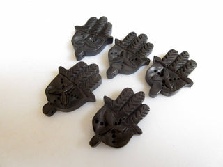 4 Pieces 31mm Hamsa Hand Ebony Wood Hand Carved Pendant Hamsa Hand Wood Bead Pendant Charms Wooden Pendant And Necklace