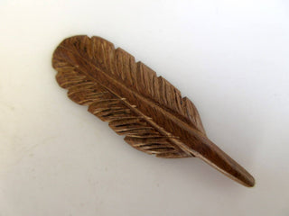 4 Pieces Natural Teak Wood Hand Carved Feather, Feather Wood Pendant Charms, Wooden Pendant And Necklace, Without Drill GDS1043/13