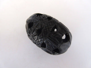 2 Pieces Hand Carved Egg Shaped Natural Ebony Wood Beads , Handemade Carved Easter Egg Wooden Bead Pendant, Wooden Supplies,  GDS1043/14