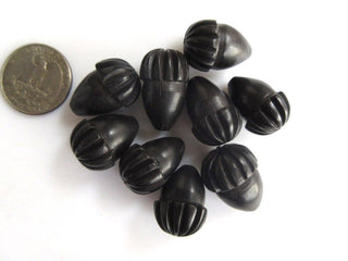 5 Pieces Acorn Shaped Hand Carved Natural Ebony Wood Beads, Smooth Acorn Wooden Bead Pendant, Wooden Jewelry Supplies,  GDS1045/8