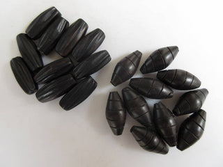 10 Pieces Long Cylinder Shaped Hand Carved Ebony Wood Beads, Long Drum Wooden Bead Pendant, Wooden Supplies Jewelry, GDS1045/14