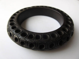 Hand Carved Ebony Wood Bangle Beautiful Handmade Wooden Bangle Bracelet Wood Jewelry 2 Pieces or 50 Pieces, GDS1046/1