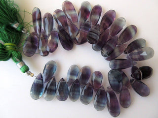 Huge Natural Purple Fluorite Pear Shaped Briolette Beads, Faceted Fluorite Pear Beads, 23mm To 28mm Each, Fluorite Jewelry, GDS909