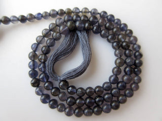 Natural Blue Iolite Round Beads, Iolite Smooth Round Beads, 4mm Beads And 5mm Beads, Iolite Jewelry, GDS912