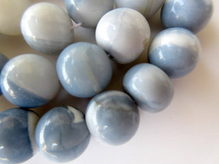 Natural Blue Opal Smooth Round Beads, Peruvian Blue Opal Beads, 10mm To 11mm Opal Beads, Blue Opal Jewelry, GDS914