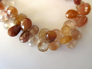 Natural Copper Gold Rutilated Quartz Pear Shaped Faceted Briolette Beads, Copper Rutile Quartz Beads Jewelry, GDS915