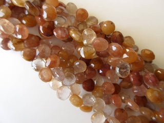 Natural Copper Gold Rutilated Quartz Heart Shaped Faceted Briolette Beads, Copper Rutile Quartz Beads Jewelry, GDS917