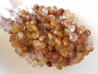 Natural Copper Gold Rutilated Quartz Heart Shaped Faceted Briolette Beads, Copper Rutile Quartz Beads Jewelry, GDS917