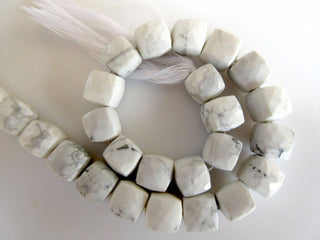Natural White Howlite Faceted Box Beads, 7mm To 8mm Howlite Beads, Howlite Gemstone beads, Howlite Jewelry, GDS924